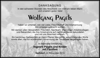 Traueranzeige von Wolfgang Pagels von Südthüringer Presse