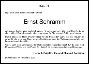 Traueranzeige von Ernst Schramm von Neue Presse Coburg