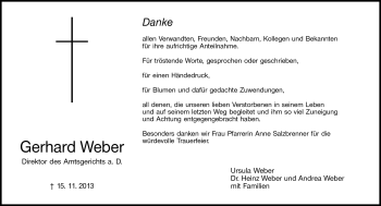 Traueranzeige von Gerhard Weber von Neue Presse Coburg