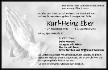 Traueranzeige von Karl-Heinz Eber von Frankenpost