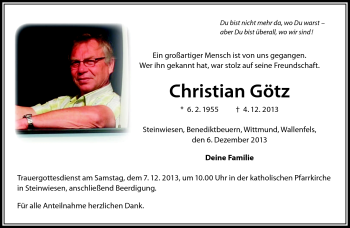 Traueranzeige von Christian Götz von Neue Presse Coburg