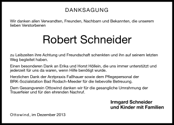 Traueranzeige von Robert Schneider von Neue Presse Coburg