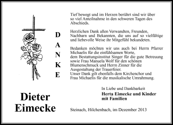 Traueranzeige von Dieter Eimecke von Südthüringer Presse