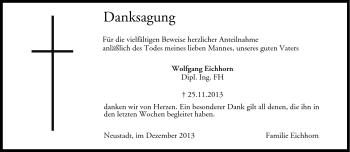 Traueranzeige von Wolfgang Eichhorn von Neue Presse Coburg