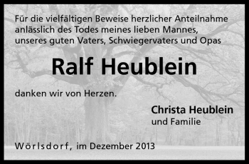 Traueranzeige von Ralf Heublein von Neue Presse Coburg
