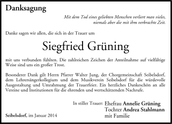 Traueranzeige von Siegfried Grüning von Neue Presse Coburg