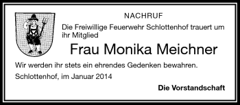 Traueranzeige von Monika Meichner von Frankenpost