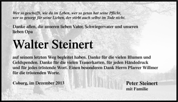 Traueranzeige von Walter Steinert von Neue Presse Coburg