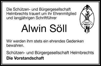 Traueranzeige von Alwin Söll von Frankenpost