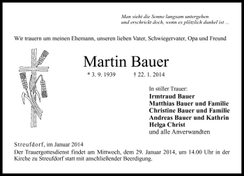 Traueranzeige von Martin Bauer von Neue Presse Coburg