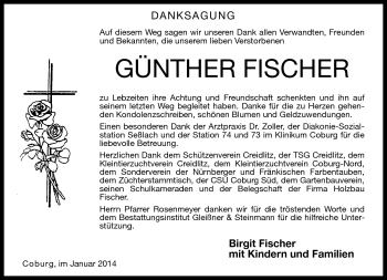 Traueranzeige von Günther Fischer von Neue Presse Coburg