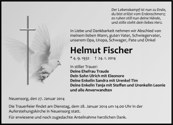 Traueranzeige von Helmut Fischer von Neue Presse Coburg
