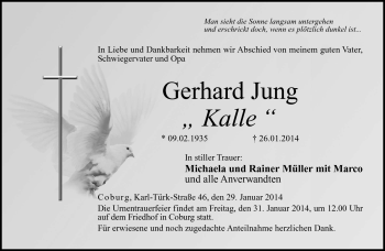 Traueranzeige von Gerhard Jung von Neue Presse Coburg