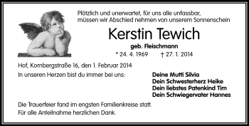 Traueranzeige von Kerstin Tewich von Frankenpost