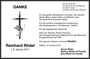 Traueranzeige von Reinhard Rödel von Frankenpost