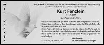 Traueranzeige von Kurt Fenzlein von Neue Presse Coburg