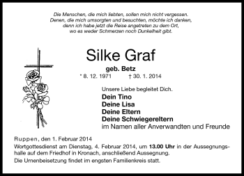 Traueranzeige von Silke Graf von Neue Presse Coburg