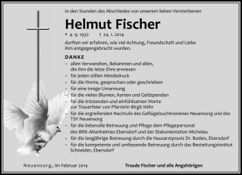 Traueranzeige von Helmut Fischer von Neue Presse Coburg