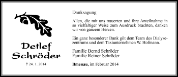 Traueranzeige von Detlef Schröder von Südthüringer Presse