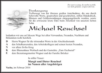 Traueranzeige von Michael Reuchsel von 26010