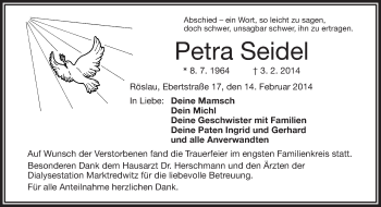Traueranzeige von Petra Seidel von 23321