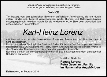 Traueranzeige von Karl-Heinz Lorenz von Südthüringer Presse