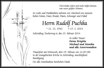 Traueranzeige von Rudolf Puchka von Frankenpost