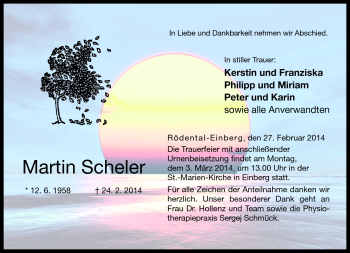 Traueranzeige von Martin Scheler von Neue Presse Coburg