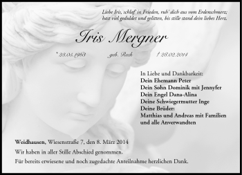 Traueranzeige von Iris Mergner von Neue Presse Coburg