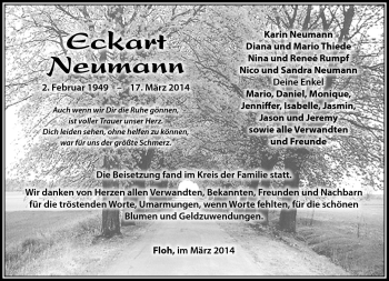 Traueranzeige von Eckart Neumann von Südthüringer Presse