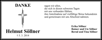 Traueranzeige von Helmut Söllner von Frankenpost