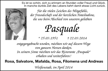 Traueranzeige von Pasquale Capobianco von Frankenpost