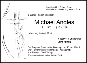 Traueranzeige von Michael Angles von Frankenpost
