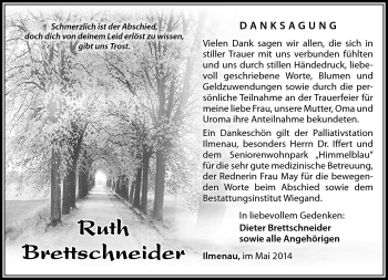 Traueranzeige von Ruth Brettschneider von Südthüringer Presse