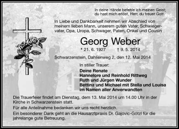 Traueranzeige von Georg Weber von Frankenpost