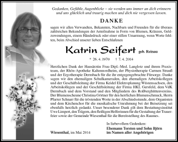 Traueranzeige von Katrin Seifert von Südthüringer Presse
