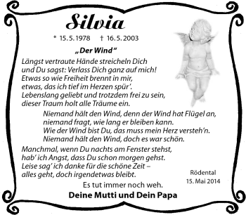Traueranzeige von Silvia  von Neue Presse Coburg
