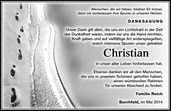 Traueranzeige von Christian  von Südthüringer Presse