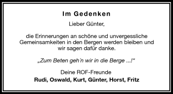 Traueranzeige von Günther Math von Frankenpost
