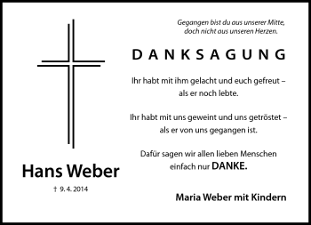 Traueranzeige von Hans Weber von Neue Presse Coburg
