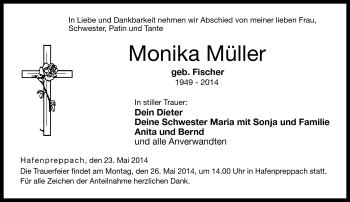 Traueranzeige von Monika Müller von Neue Presse Coburg