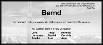 Traueranzeige von Bernd  von Frankenpost