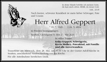 Traueranzeige von Alfred Geppert von Frankenpost