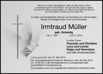 Traueranzeige von Irmtraud Müller von Neue Presse Coburg