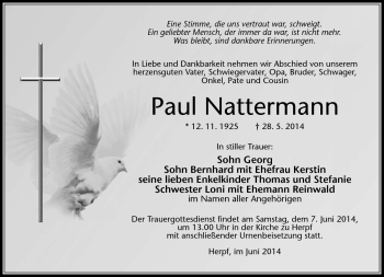 Traueranzeige von Paul Nattermann von Südthüringer Presse