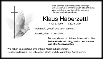 Traueranzeige von Klaus Haberzettl von Frankenpost