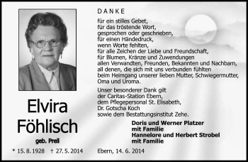 Traueranzeige von Elvira Föhling von Neue Presse Coburg