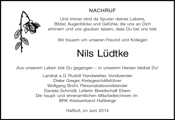 Traueranzeige von Nils Lüdtke von Neue Presse Coburg