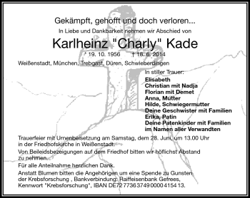 Traueranzeige von Karlheinz 