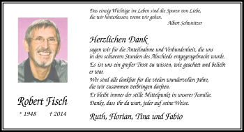 Traueranzeige von Robert Fisch von Frankenpost